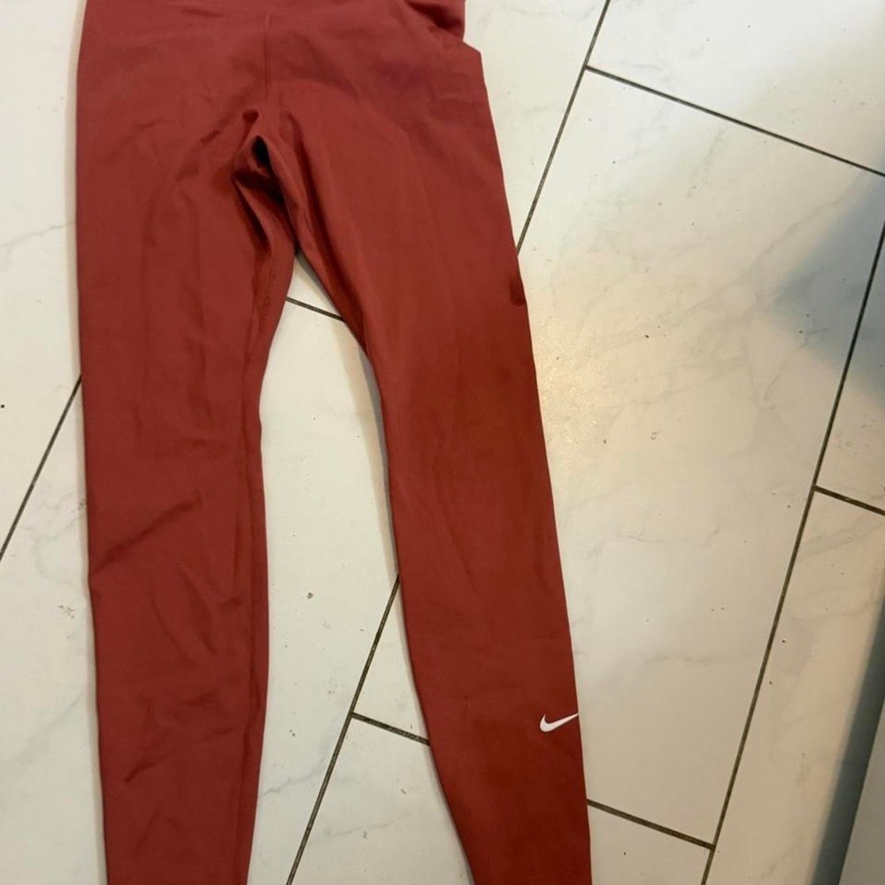 Nike Dri-Fit Womens Rust Red Athletic Leggings Yoga Pants Size S